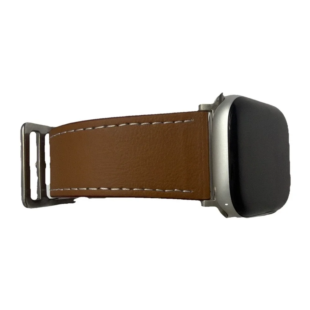 Strap Band Brown Unisex's Leather‎ replacement Band Series 10 iPhone Size 42/45